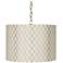 Embroidered Hourglass 16"W Brass Shaded Pendant Light