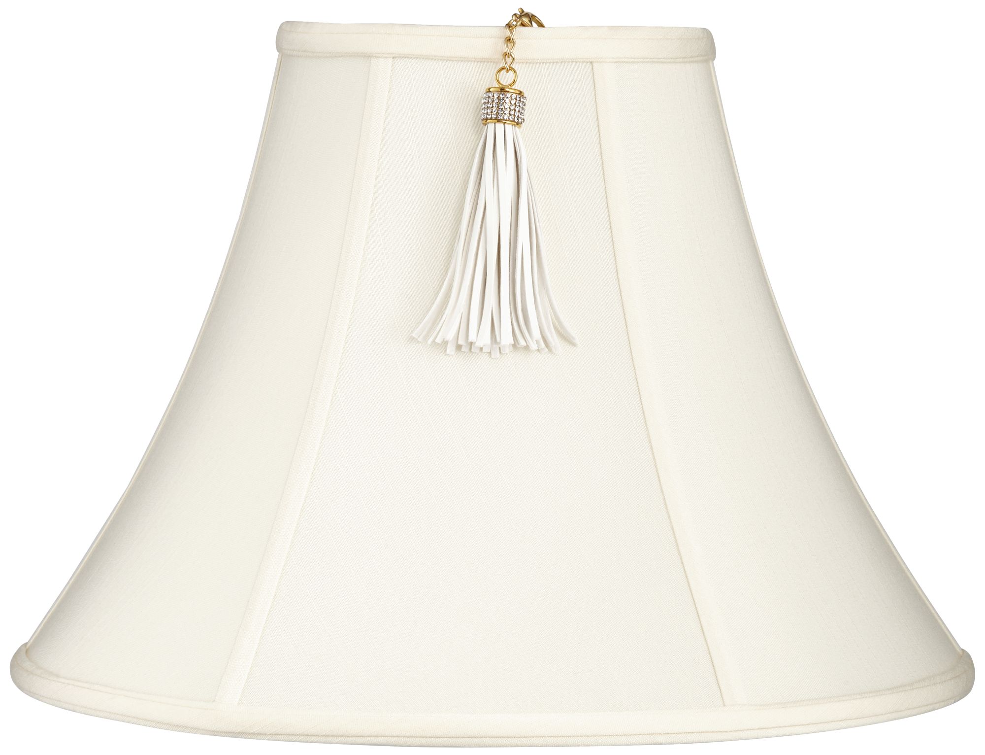 Creme Bell Lamp Shade 7x16x12 (Spider) W/ Tassel Trim