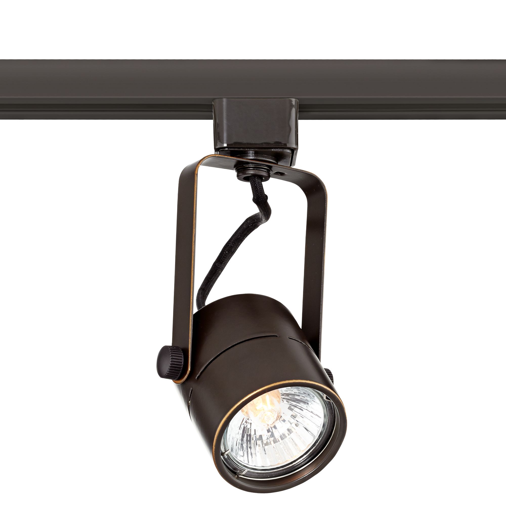 Pro Track Bronze Cylinder LED Halo Track Head W/ Bulb 57X43 Lamps Plus