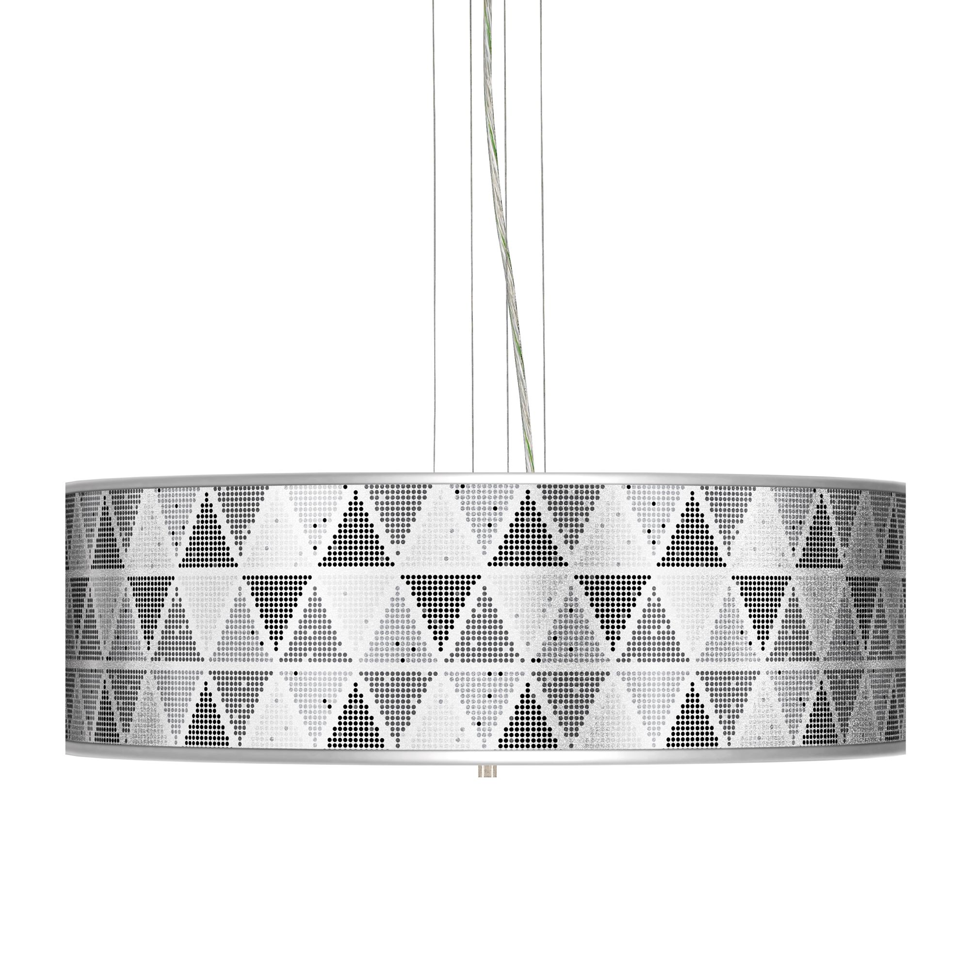 Pointillism Silver Metallic 24" Wide 4-Light Pendant Chandelier