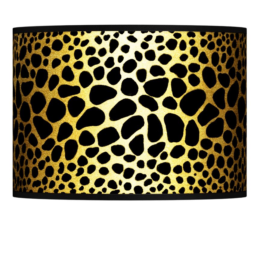 Leopard Gold Metallic Giclee Lamp Shade 13.5x13.5x10 (Spider)