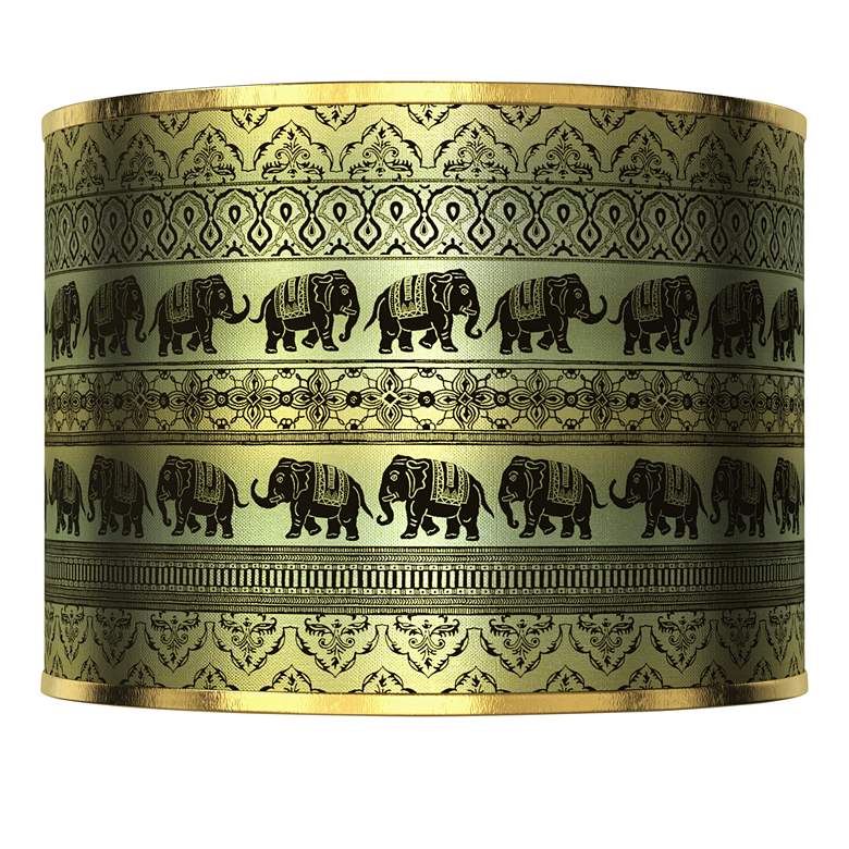 Elephant March Gold Metallic Lamp Shade 13.5x13.5x10 (Spider)
