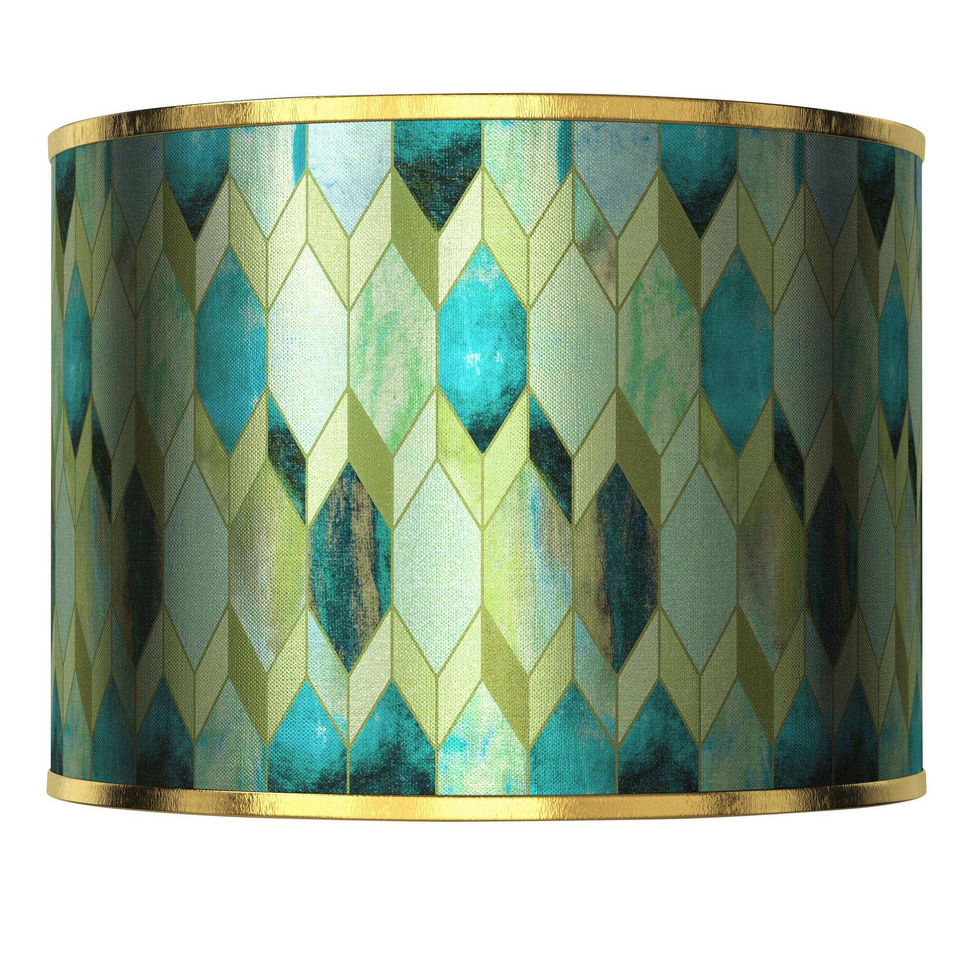 blue gold lamp shade