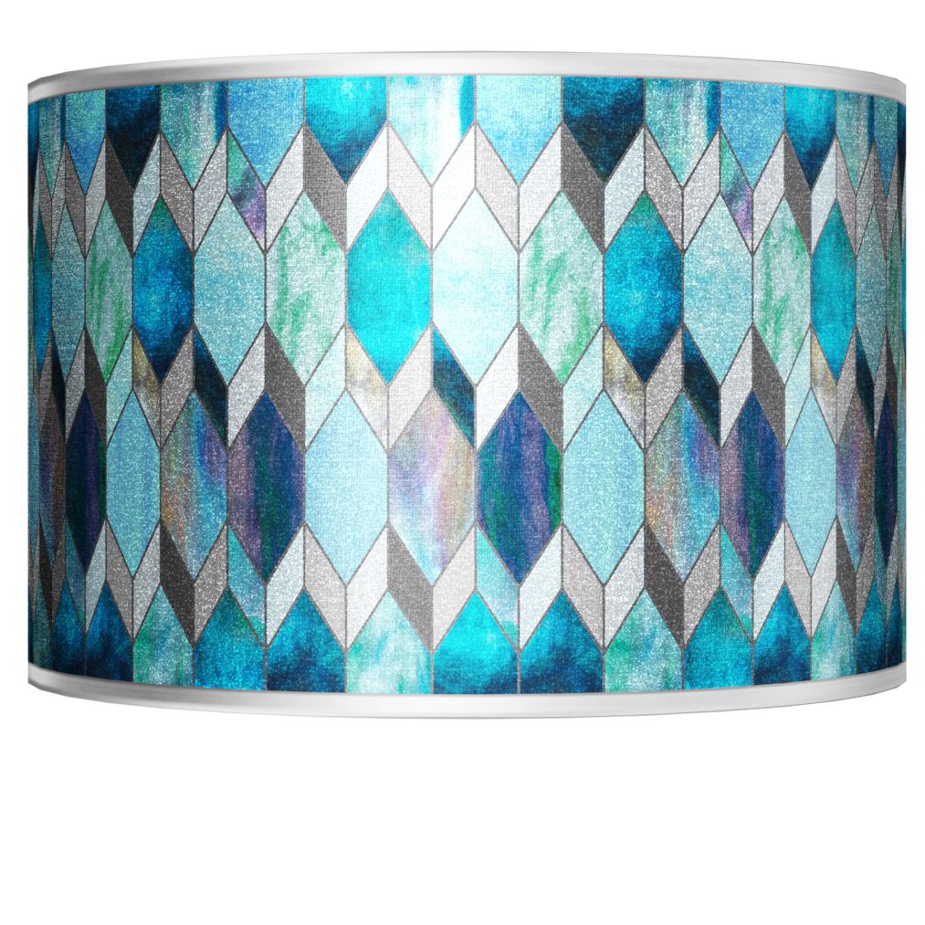 Blue Tiffany-Style Silver Metallic Shade 12x12x8.5 (Spider)