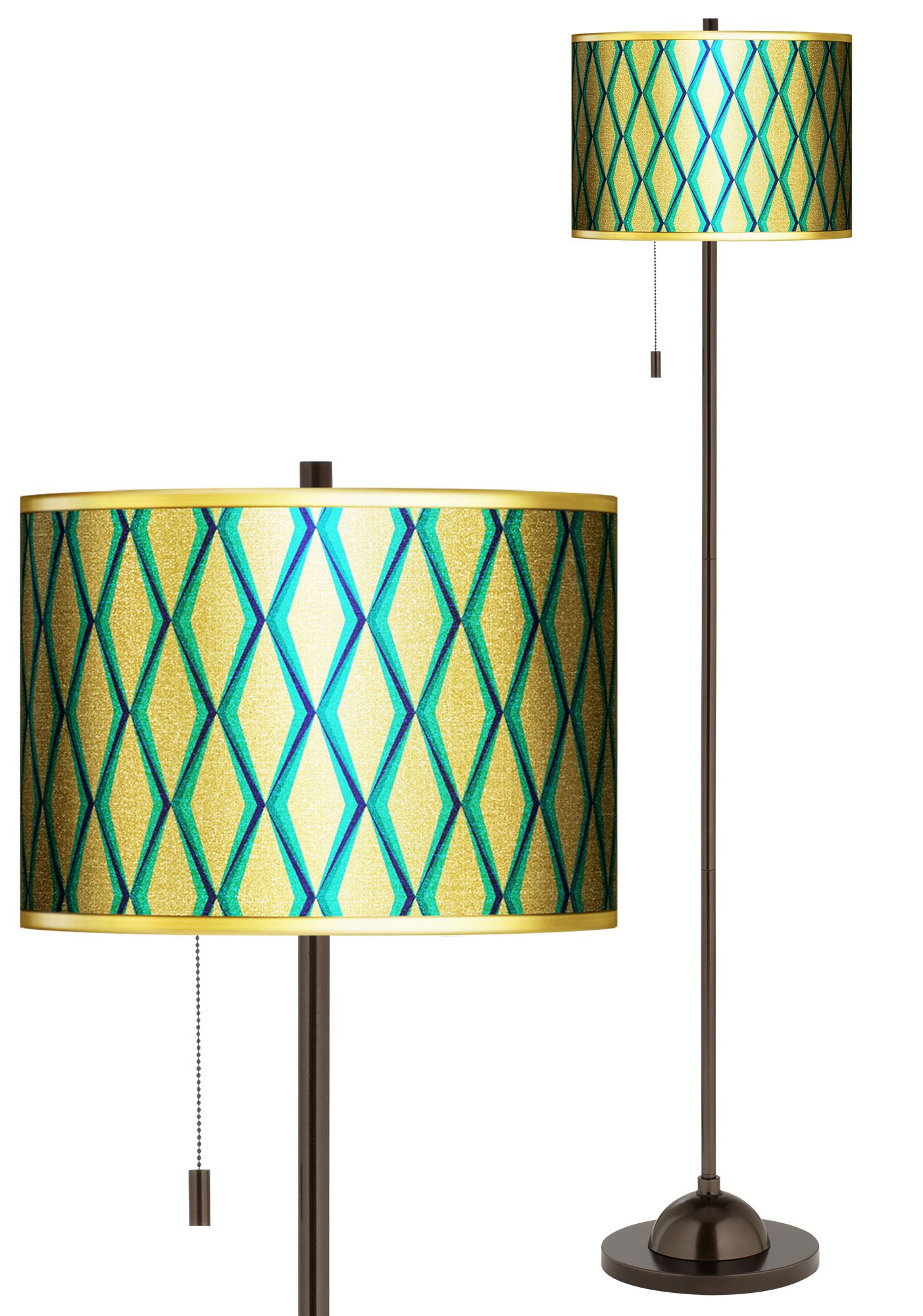 Matrix Gold Metallic Giclee Bronze Club Floor Lamp