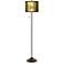 Tiffany-Style Lily Gold Metallic Giclee Bronze Club Floor Lamp