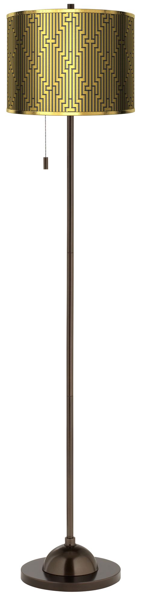 Diamond Maze Gold Metallic Giclee Bronze Club Floor Lamp ...