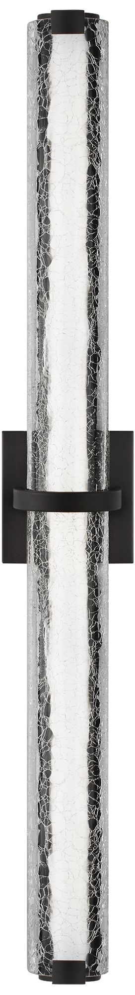 Cutler 36"W Oil Bronze and Crackle Glass LED Bath Light