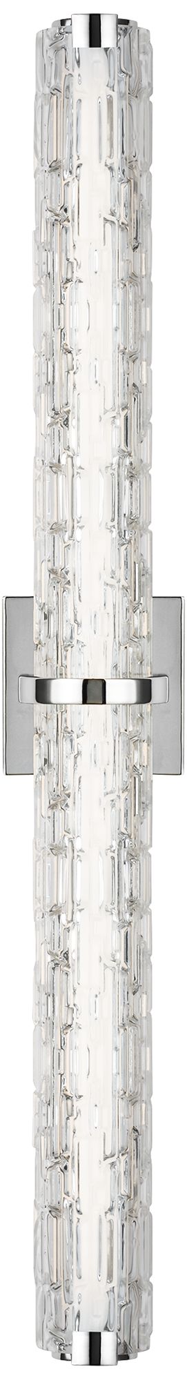 Cutler 36"W Chrome and Staggered Rock Glass LED Bath Light