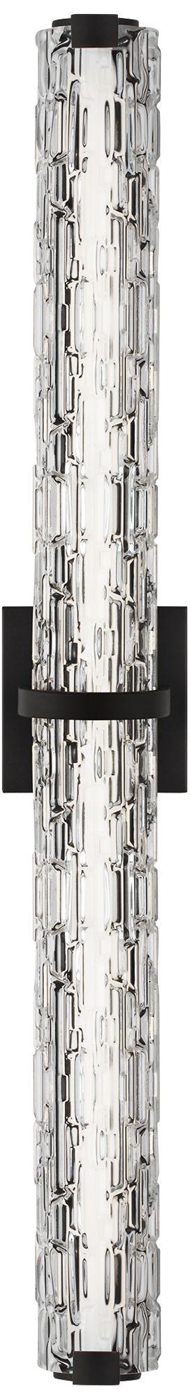 Cutler 36"W Oil-Rubbed Bronze and Rock Glass LED Bath Light