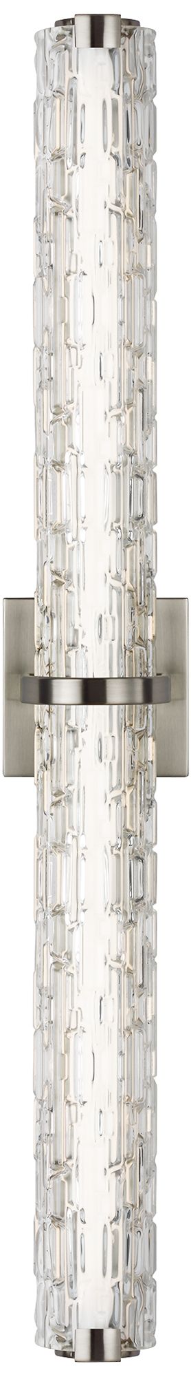 Cutler 36" Wide Satin Nickel and Rock Glass LED Bath Light