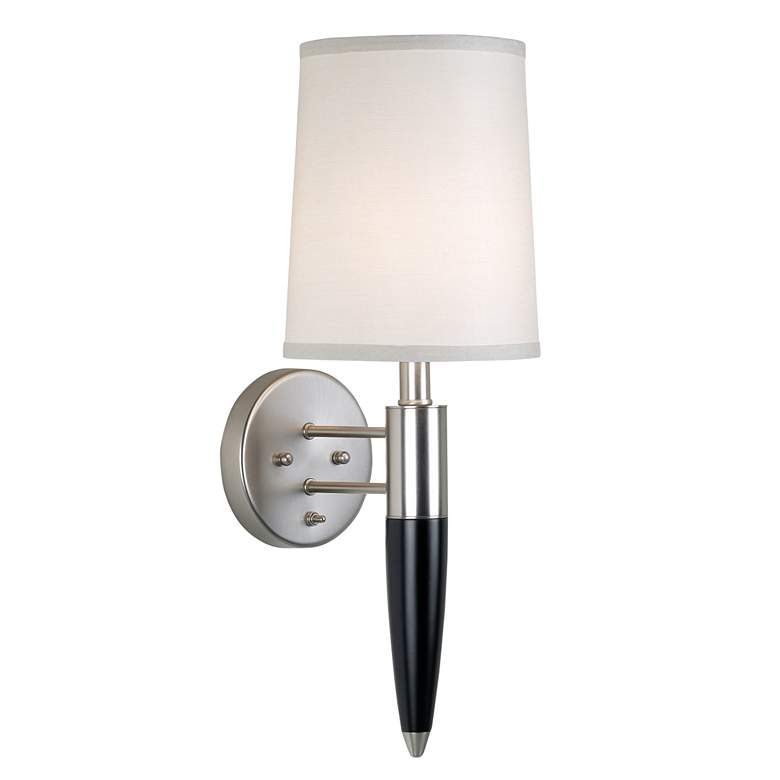 Club Room 22.7&quot; High Brushed Nickel and Wood Direct Wire Wall Light