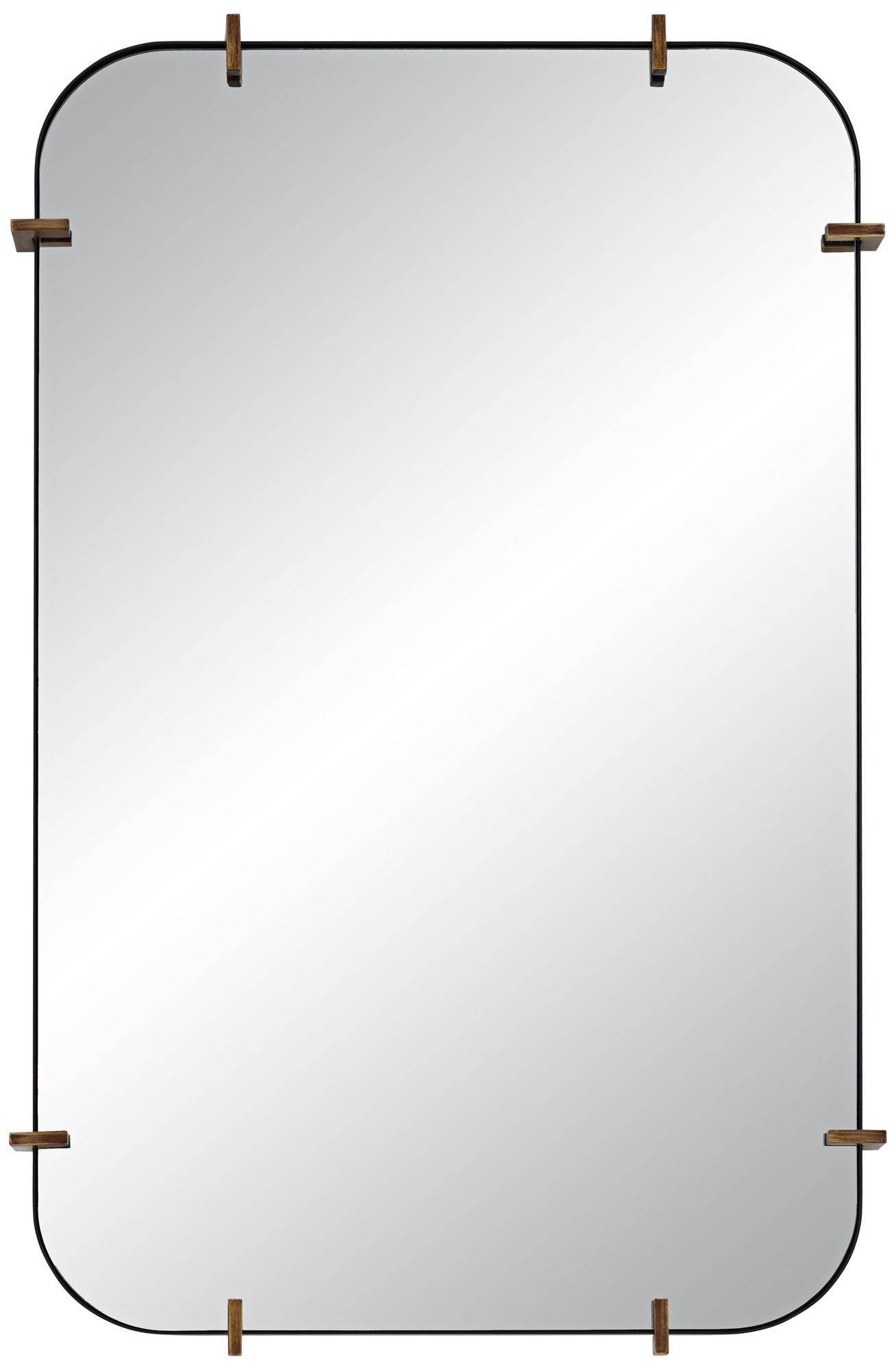 Uttermost Radius 24 x 38 Black Rounded Edge Wall Mirror