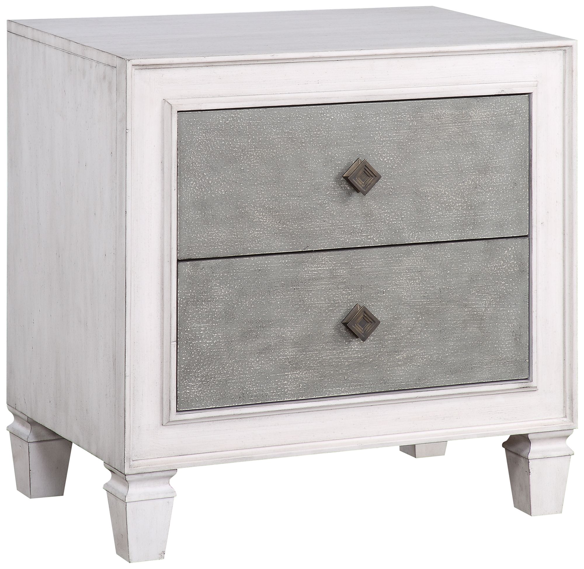 Katia 28" Wide Rustic Gray and White 2-Drawer Nightstand