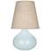 Robert Abbey June Baby Blue Table Lamp with Buff Linen Shade
