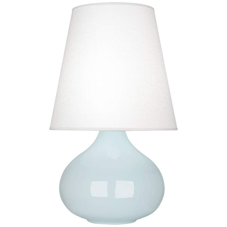 Robert Abbey June Baby Blue Table Lamp w/ Oyster Linen Shade