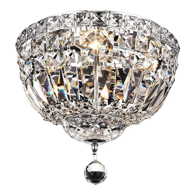 Image 2 Tranquil 12" Wide Chrome and Clear Crystal Ceiling Light