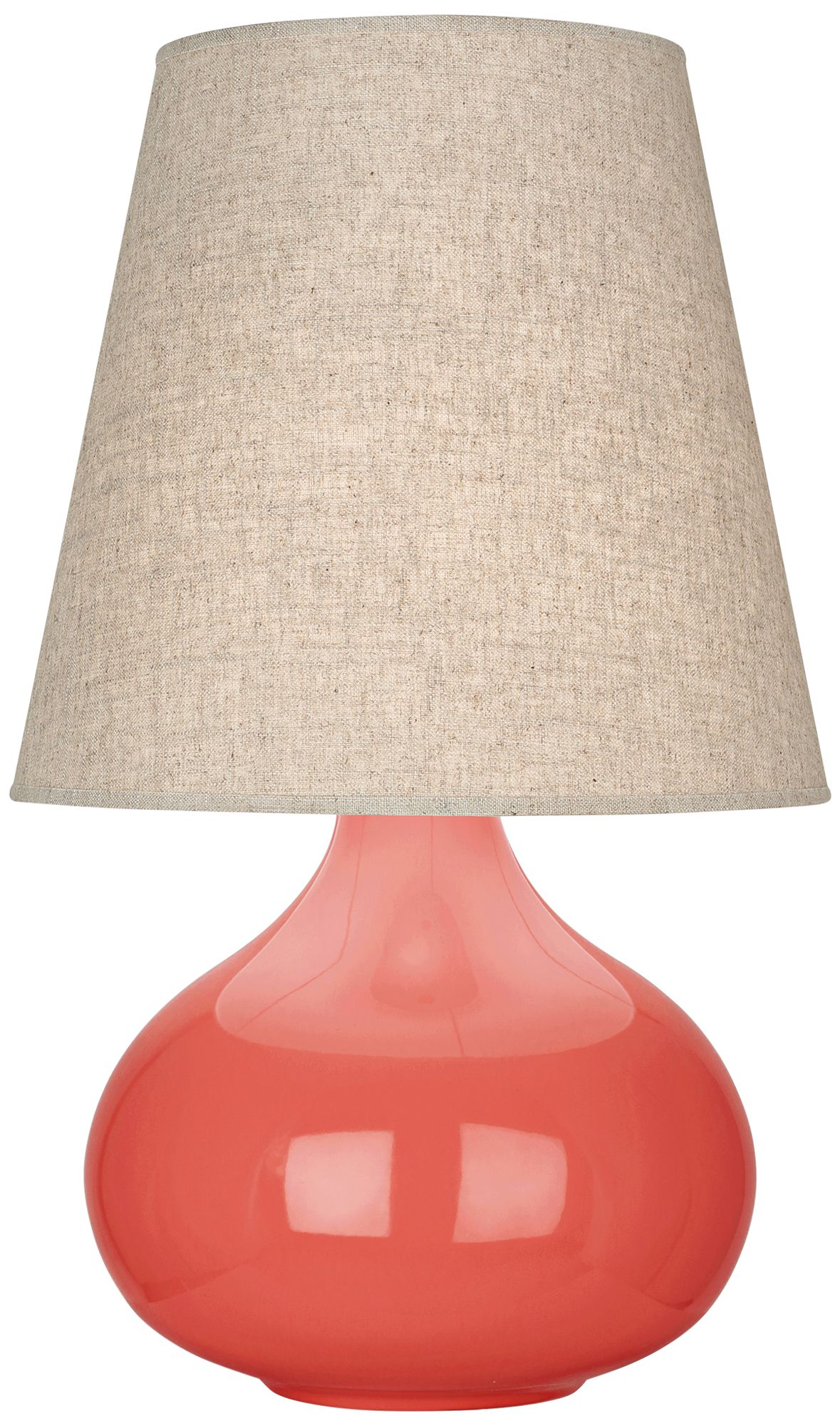 Robert Abbey June Melon Table Lamp with Buff Linen Shade