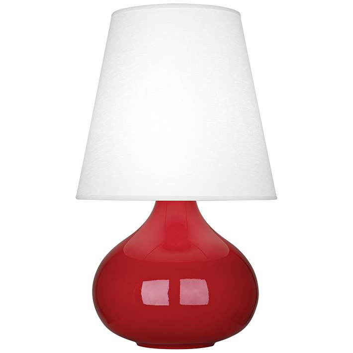 Robert Abbey June Ruby Red Table Lamp W Oyster Linen Shade