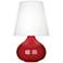 Robert Abbey June Ruby Red Table Lamp w/ Oyster Linen Shade