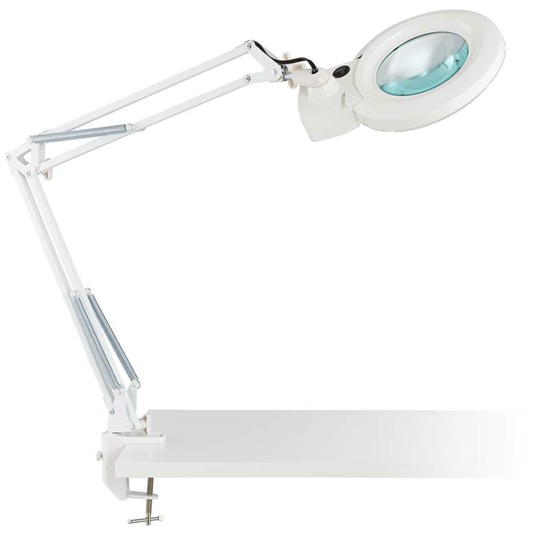 Image 2 Clancy White LED Architect 3X/5X Magnifier Desk Lamp