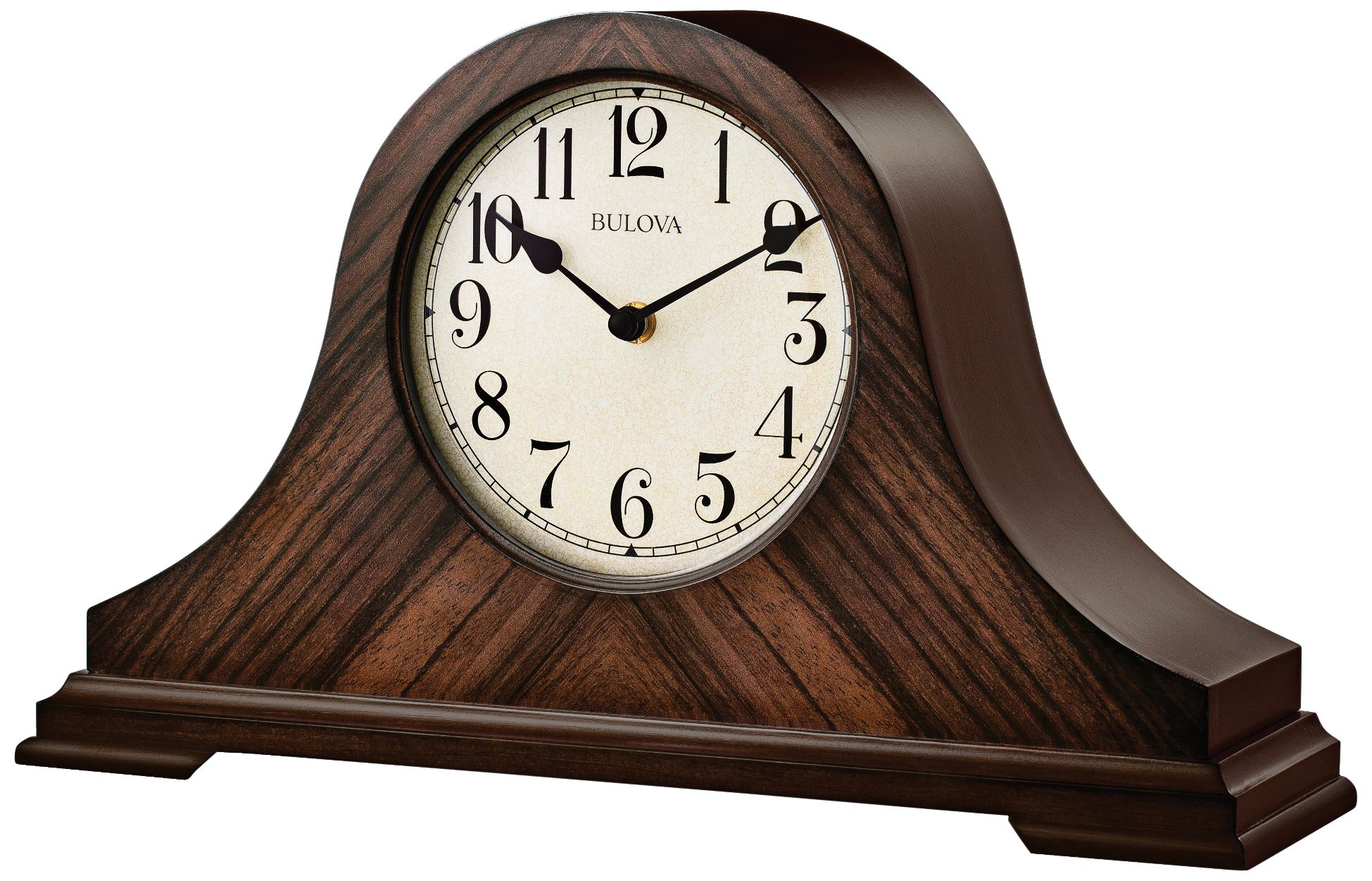 Bulova Norlwalk Walnut 15 1/4"W Tambour Mantel Clock