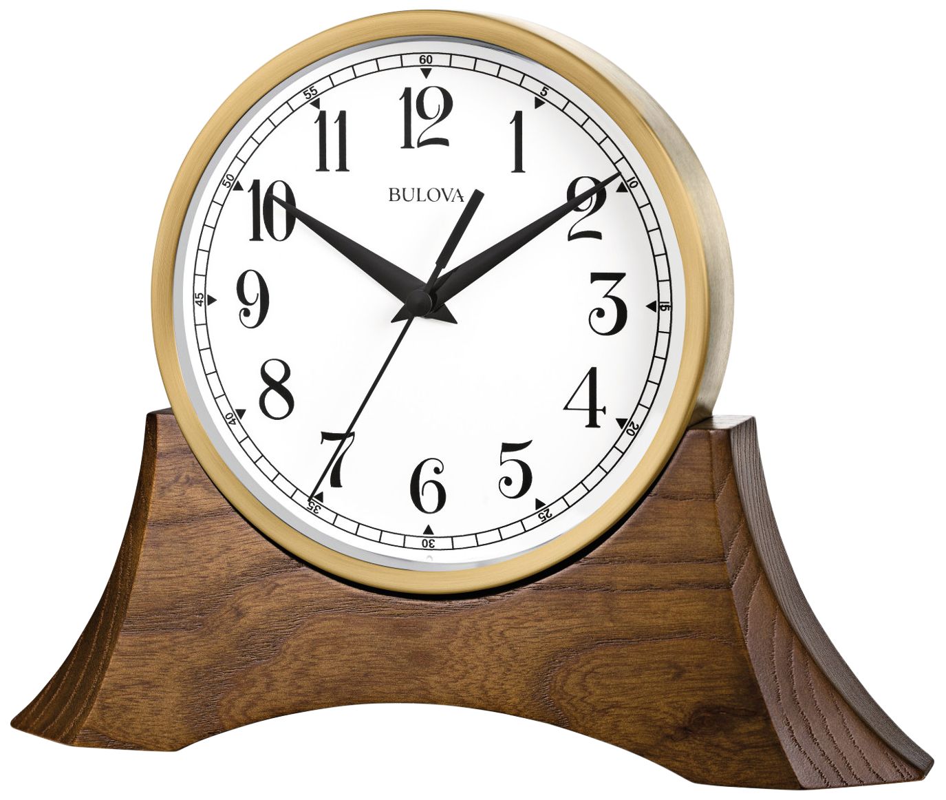 Mariner Gold and Brown Cherry 10 1/2"W Mantel Clock