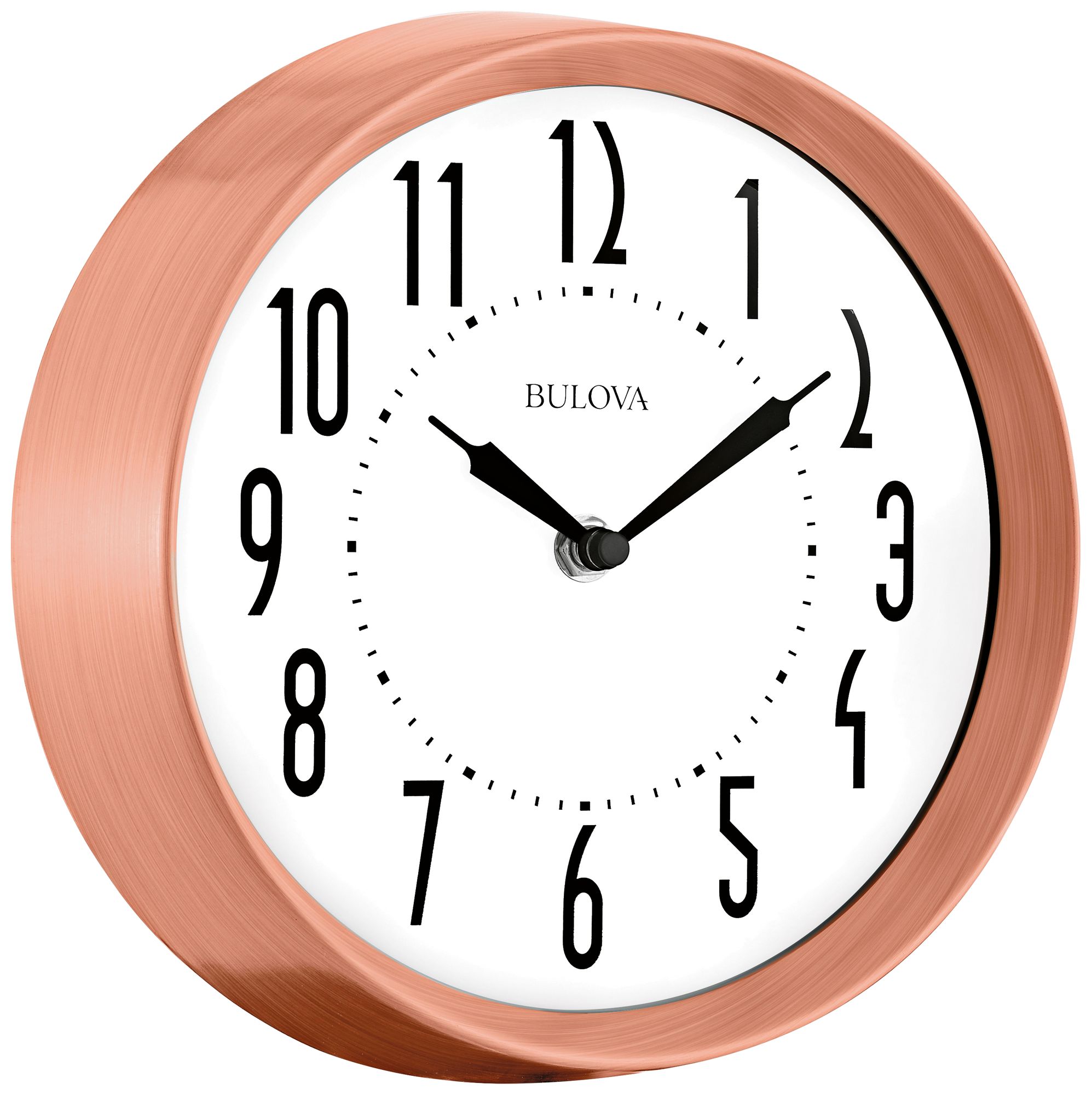 Bulova Cleaver Brushed Copper 8 1/4" Round Wall Clock
