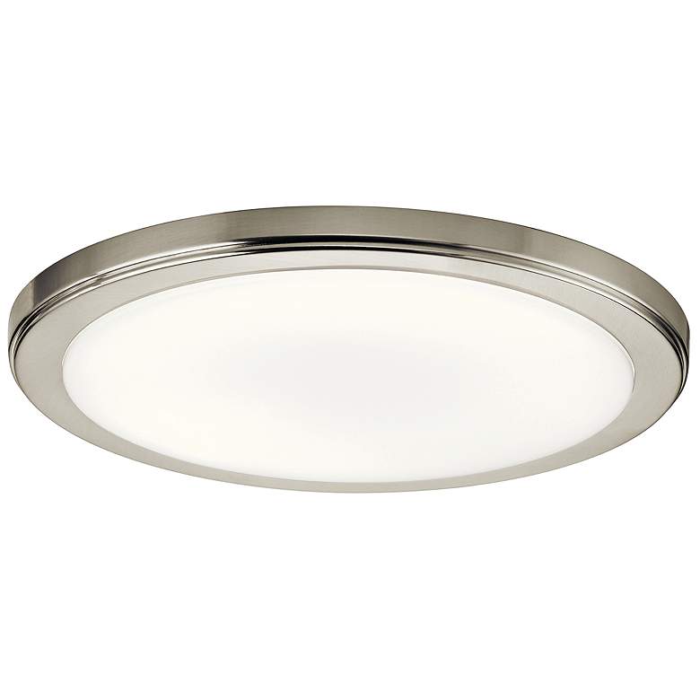 Zeo 13&quot; Wide Round Brushed Nickel 4000K LED Ceiling Light