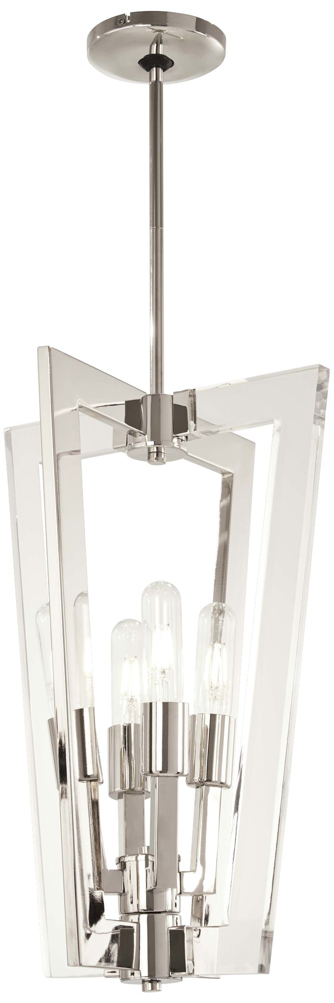 Crystal Chrome 13" Wide Polished Nickel 4-Light Pendant