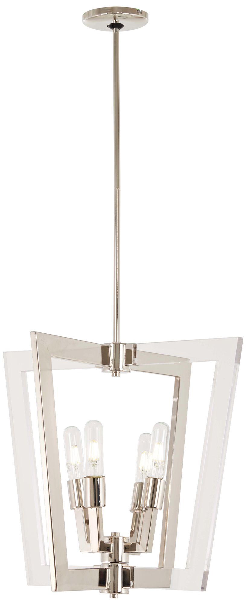 Crystal Chrome 20" Wide Polished Nickel 4-Light Pendant