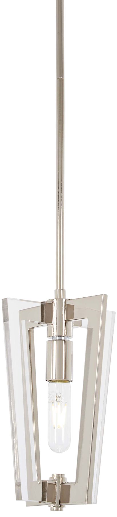 Crystal Chrome 8" Wide Polished Nickel Mini Pendant