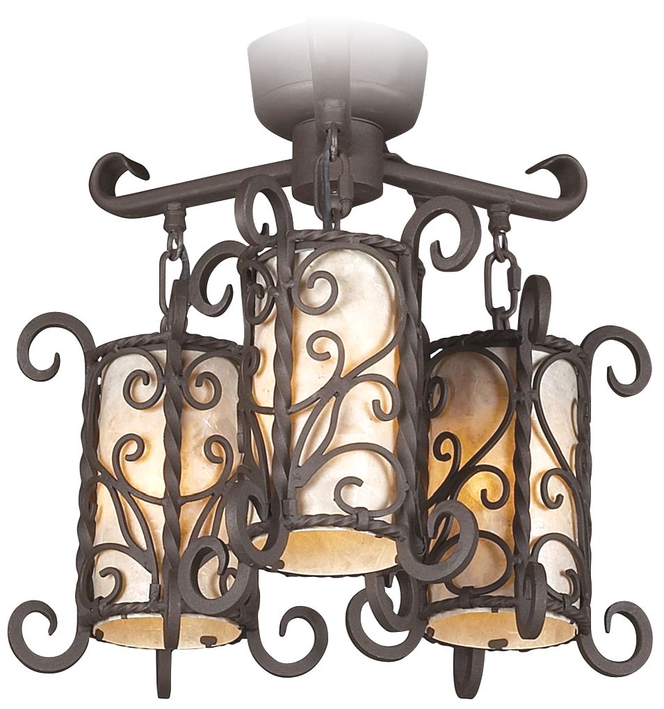 Iron Scroll Mica Ceiling Fan Led Light Kit