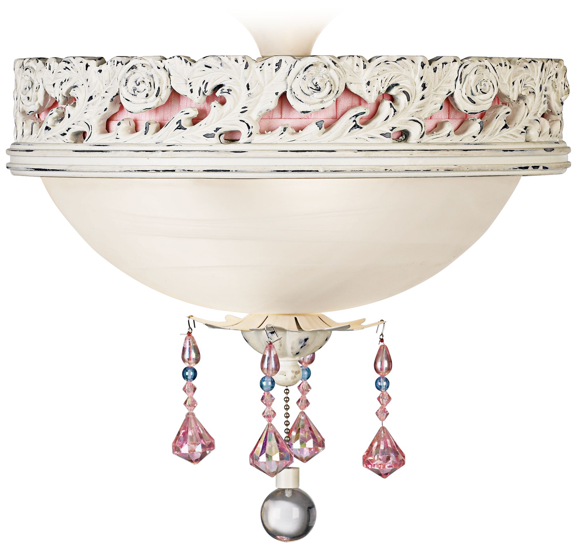 Pretty In Pink Pull Chain Ceiling Fan 2 Light Led Light Kit