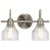 Kichler Avery 9 1/4&quot; High Brushed Nickel 2-Light Wall Sconce