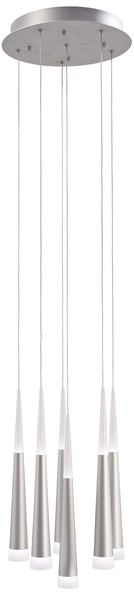 Gradual 13 3/4"W Brushed Aluminum LED Multi Light Pendant