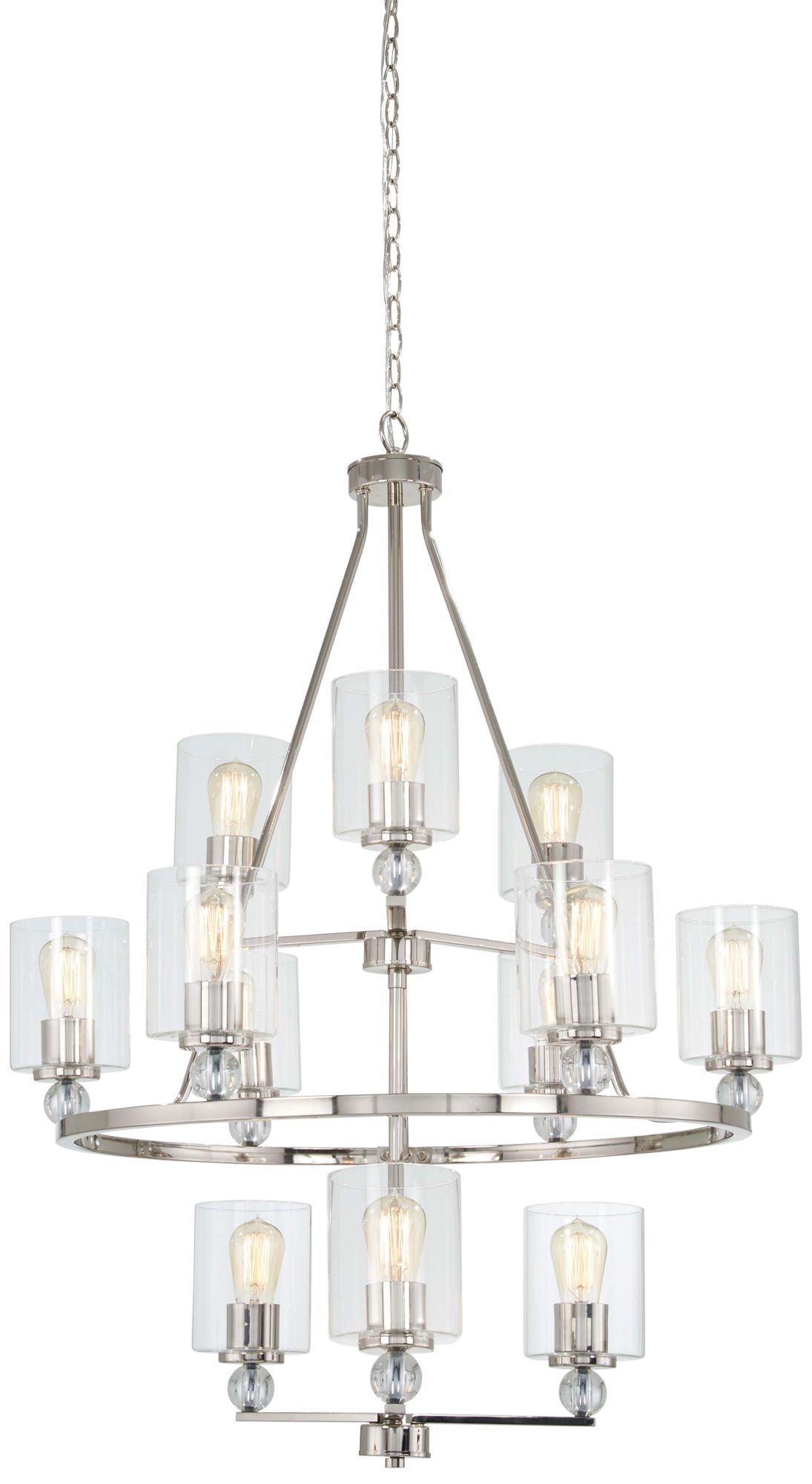 Studio 5 32" Wide Polished Nickel 12-Light Chandelier