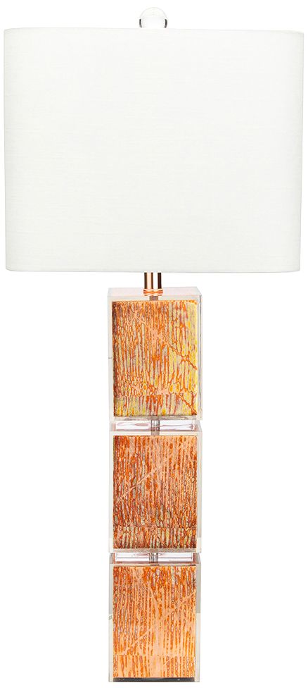 Couture Copper Leaf and Clear Crystal Table Lamp