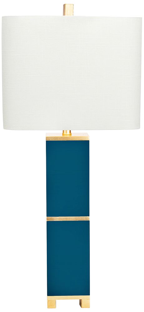 teal and gold lamp