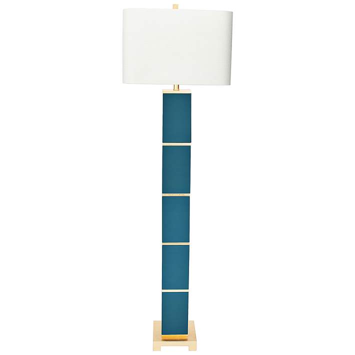 Couture Glossy Pea Teal Floor Lamp, Teal Floor Lamp Shade