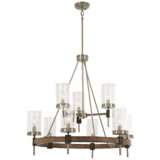 Bridlewood 32&quot; Wide Stone Gray and Nickel 9-Light Chandelier