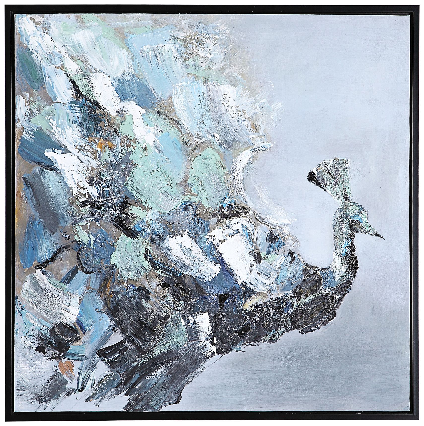 Uttermost Peacock 40 1/2" Square Framed Canvas Wall Art