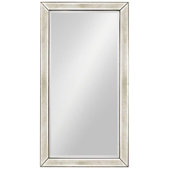 Hollywood Glam Antique Mirror 44 X 82 Beaded Floor Mirror
