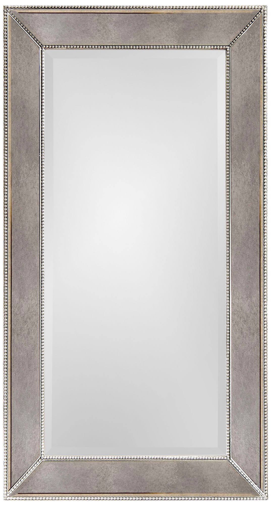 Hollywood Glam Antique Mirror 26" x 48" Beaded Wall Mirror 58K45