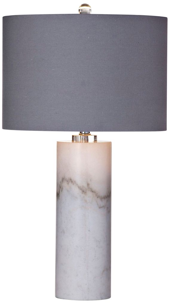 Raywick White Marble Column Table Lamp