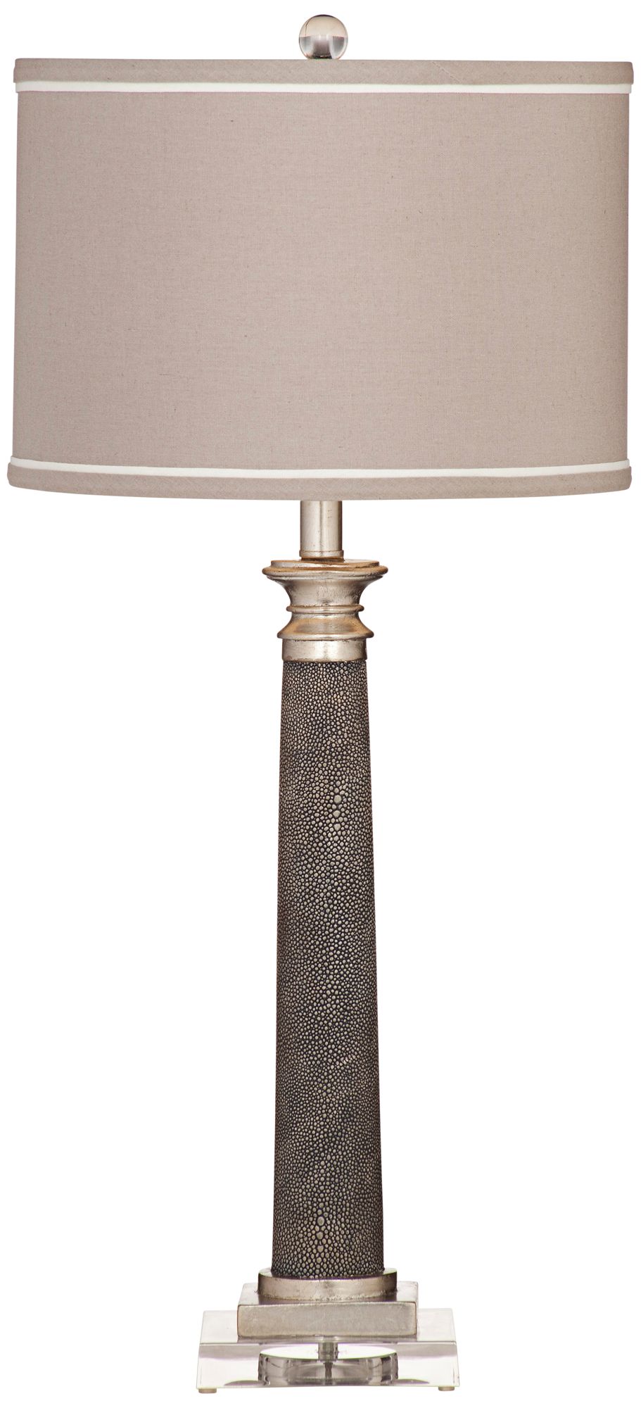 Savona Gray Shagreen Obelisk Table Lamp