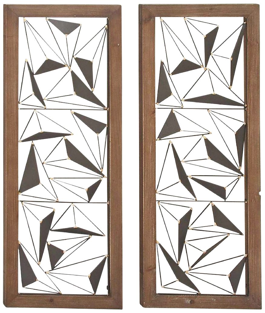 Shadows 39" High 2-Piece Wood and Metal Wall Art Set