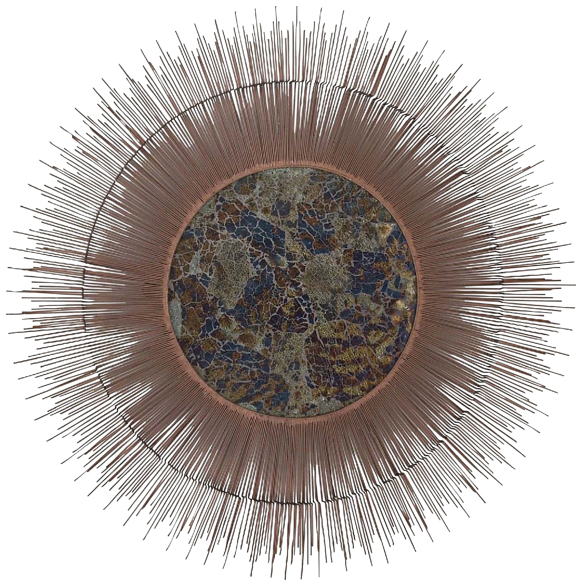 Ignite II Bronze Mosaic 37" Round Metal Wall Art