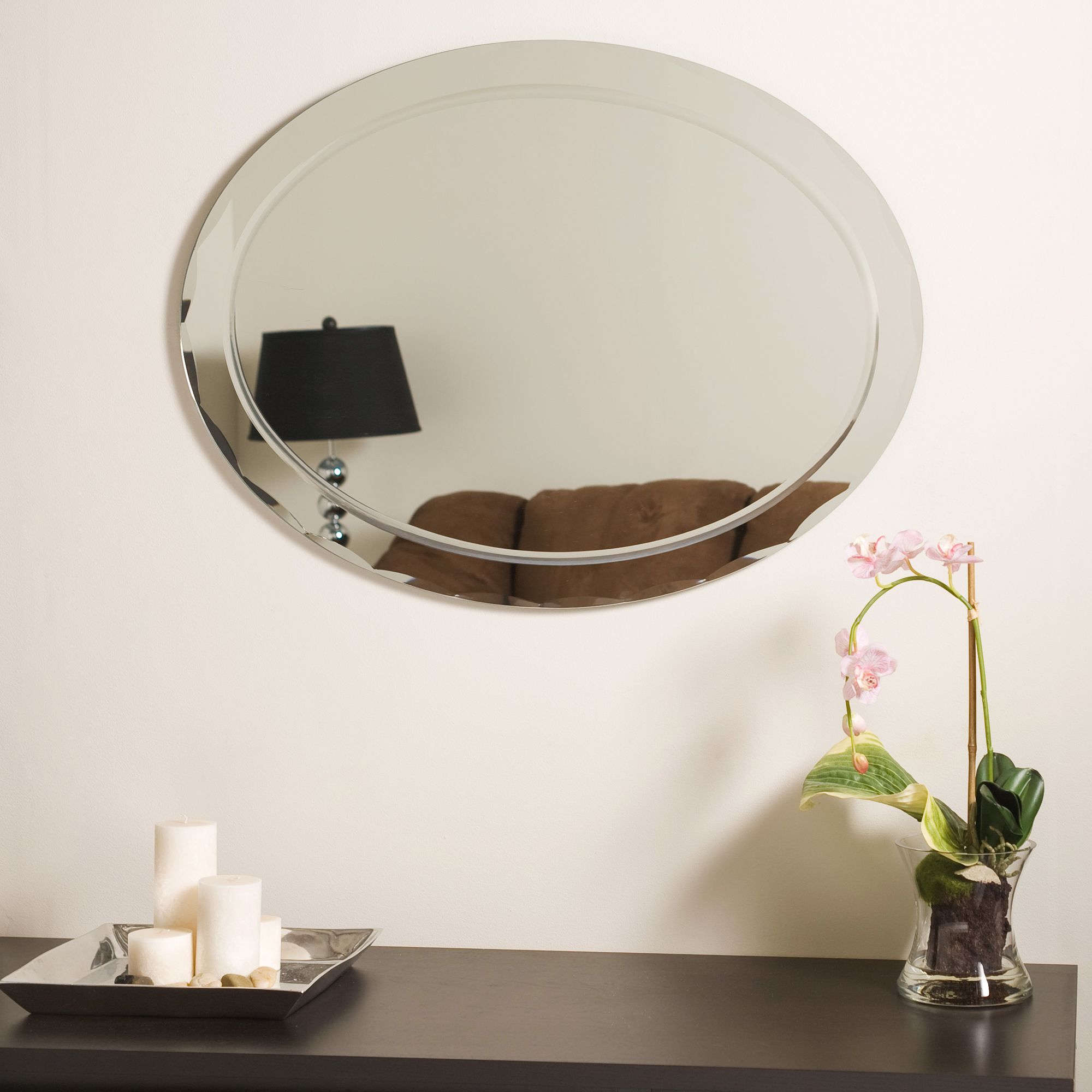 Aldo 23 1/2" x 31 Oval Frameless Wall Mirror