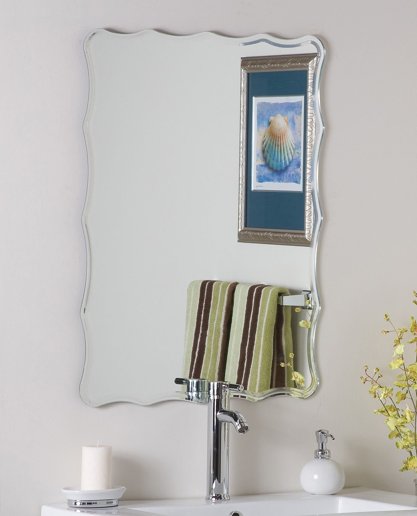 Frameless Ridge 23 1/2" x 31 Novelty Wall Mirror